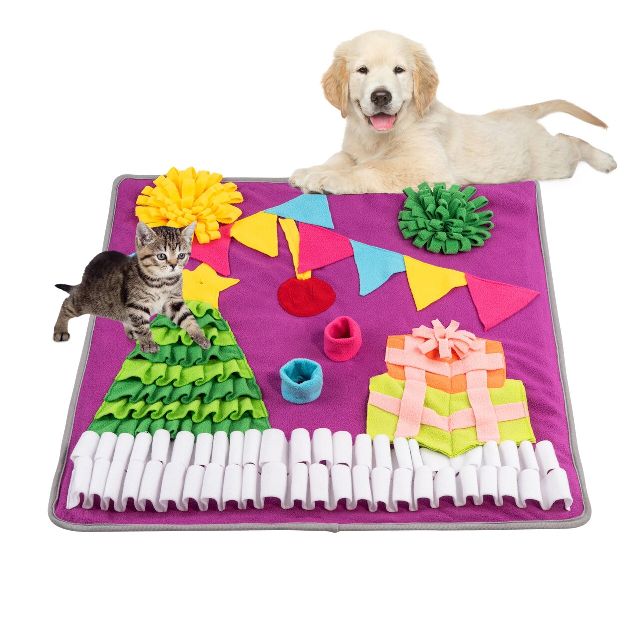 Large Purple Dog Snuffle Mat Interactive Feeding Puzzle Toy for Puppies